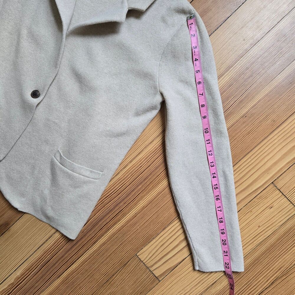 J.Crew School Boy Cotton Knit Blazer M Beige Academia Preppy Coastal Business - Picture 6 of 9